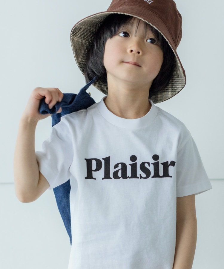 ザ ショップ ティーケー（キッズ）(THE SHOP TK(Kids))のUSAコットン★半袖ロゴプリントTシャツ オフホワイト(003)