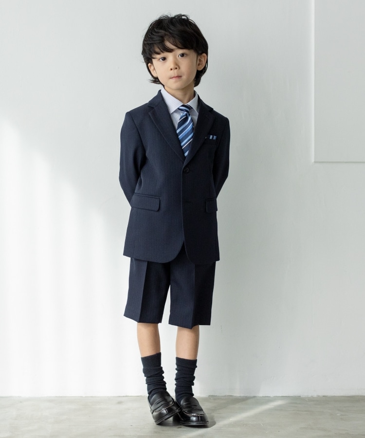 ザ ショップ ティーケー（キッズ）(THE SHOP TK(Kids))の【120-130/4点セット/七五三/セレモニー】セットアップ ネクタイタイプ ネイビー(093)