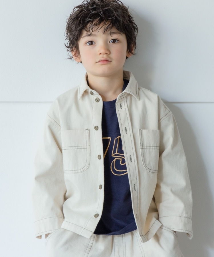 ＜WORLD＞ THE SHOP TK(Kids)(ザ ショップ ティーケー（キッズ）) 【セットアップ】配色ステッチシャツジャケット画像