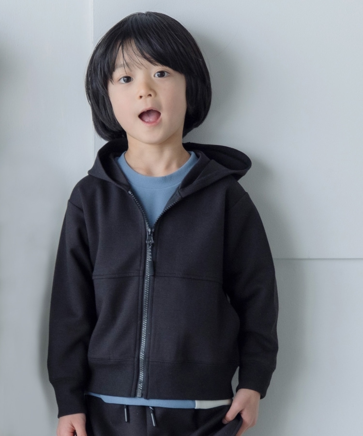 ザ ショップ ティーケー（キッズ）(THE SHOP TK(Kids))の【110-150/セットアップ】ダンボール ジップパーカ ブラック(015)