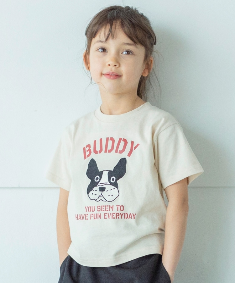 ザ ショップ ティーケー（キッズ）(THE SHOP TK(Kids))の【110-150】アニマル刺繍グラフィックTシャツ アイボリー(004)