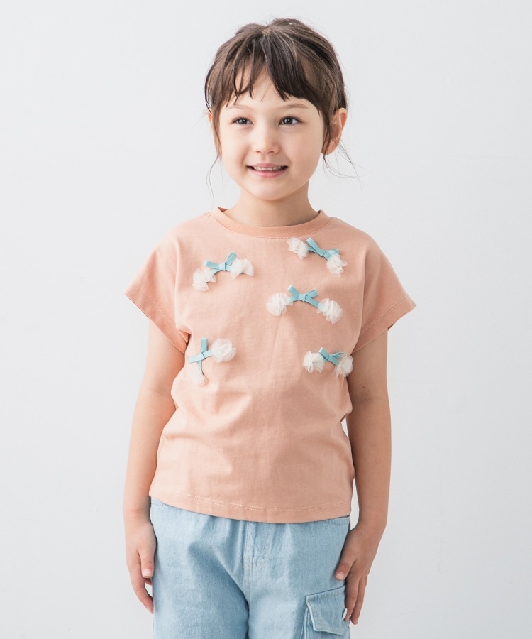 ザ ショップ ティーケー（キッズ）(THE SHOP TK(Kids))の【100-140】フロントモチーフTシャツ ピンク(072)