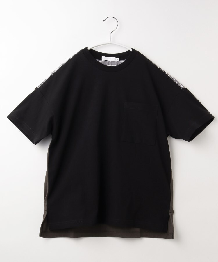 ザ ショップ ティーケー（キッズ）(THE SHOP TK(Kids))の【150-160】ストライプドッキングTシャツ ブラック(019)