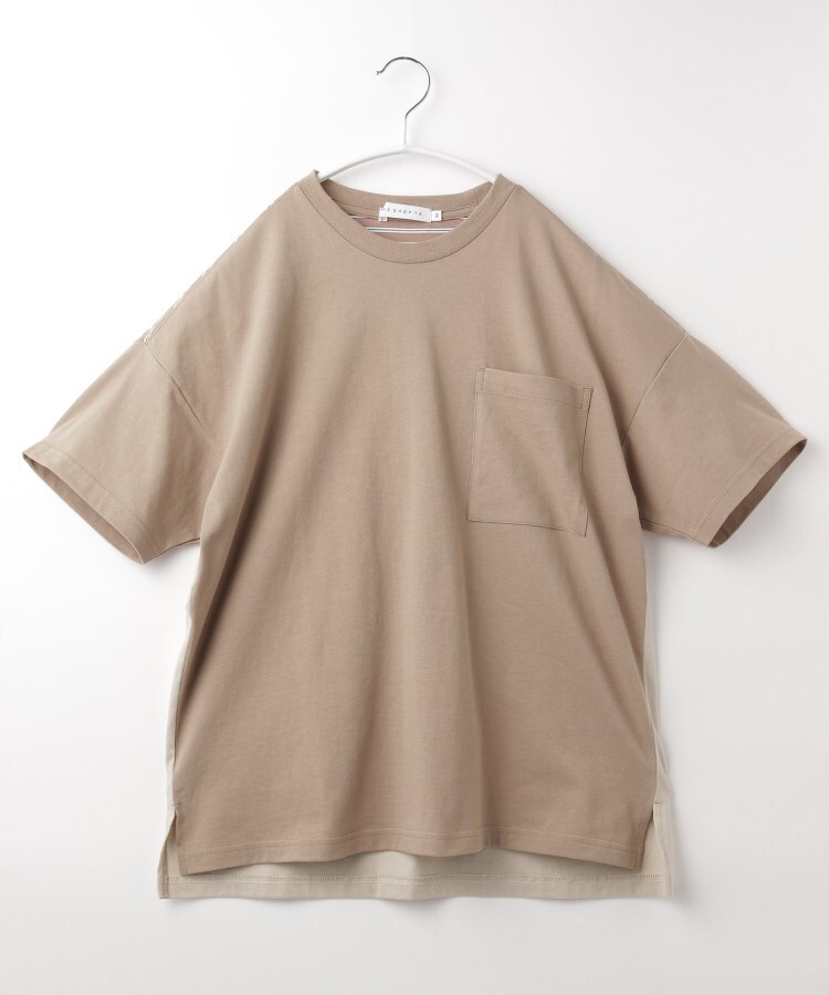 ザ ショップ ティーケー（キッズ）(THE SHOP TK(Kids))の【150-160】ストライプドッキングTシャツ ベージュ(052)