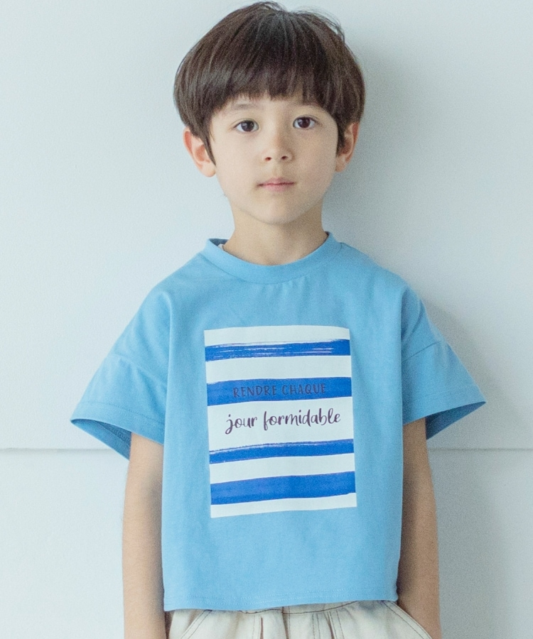 ザ ショップ ティーケー（キッズ）(THE SHOP TK(Kids))の【110-150】アートモチーフプリントTシャツ ライトブルー(091)