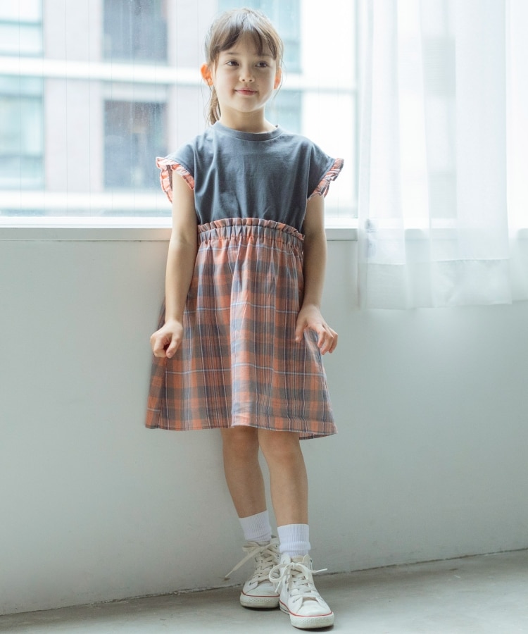 ザ ショップ ティーケー（キッズ）(THE SHOP TK(Kids))の【110-150】マドラスチェック柄ドッキングワンピース1