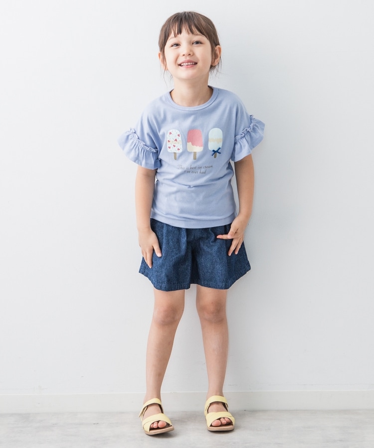 ザ ショップ ティーケー（キッズ）(THE SHOP TK(Kids))の【110-150】フロントモチーフ袖フリルTシャツ2