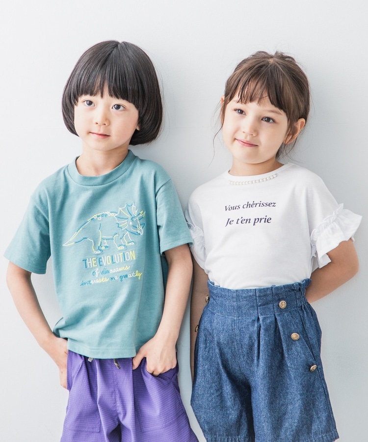 ザ ショップ ティーケー（キッズ）(THE SHOP TK(Kids))の【100-140】恐竜刺繍Tシャツ1