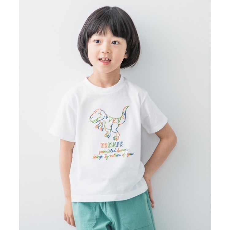 ザ ショップ ティーケー（キッズ）(THE SHOP TK(Kids))の【100-140】恐竜刺繍Tシャツ Ｔシャツ