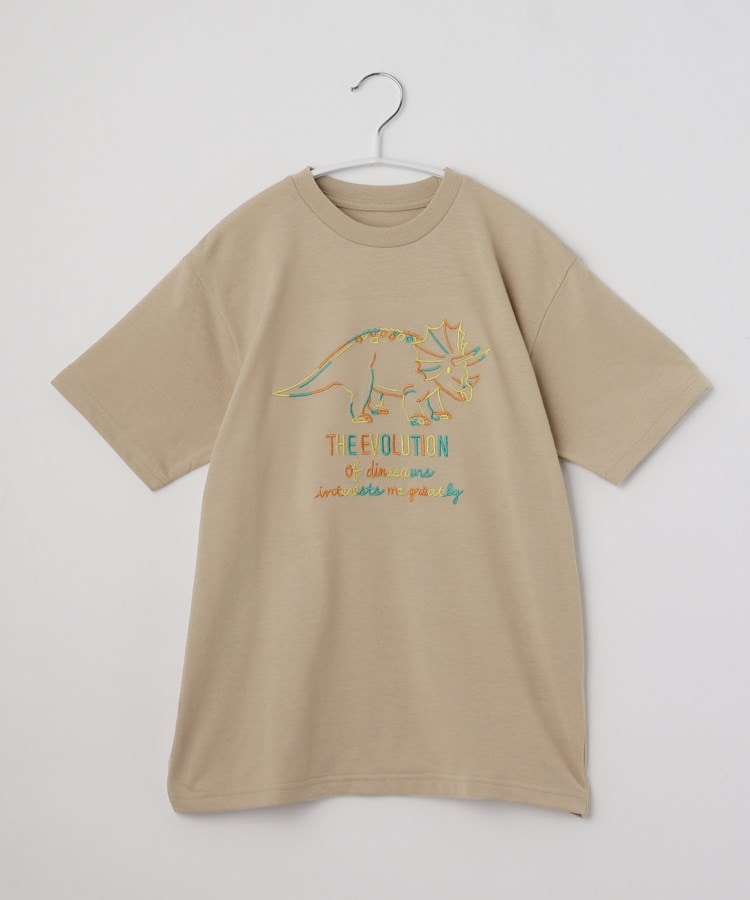 ザ ショップ ティーケー（キッズ）(THE SHOP TK(Kids))の【150-160】恐竜刺繍Tシャツ ベージュ(052)