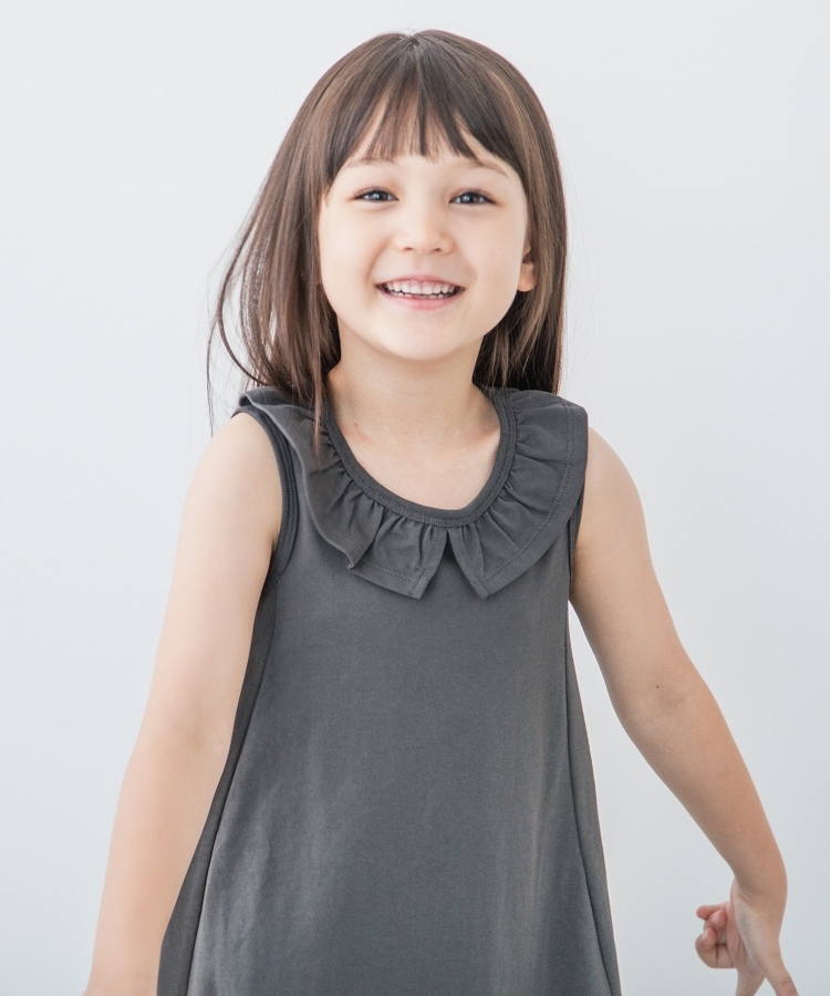 ザ ショップ ティーケー（キッズ）(THE SHOP TK(Kids))の【110-150】衿付きさらさらカットソーフレアワンピース4