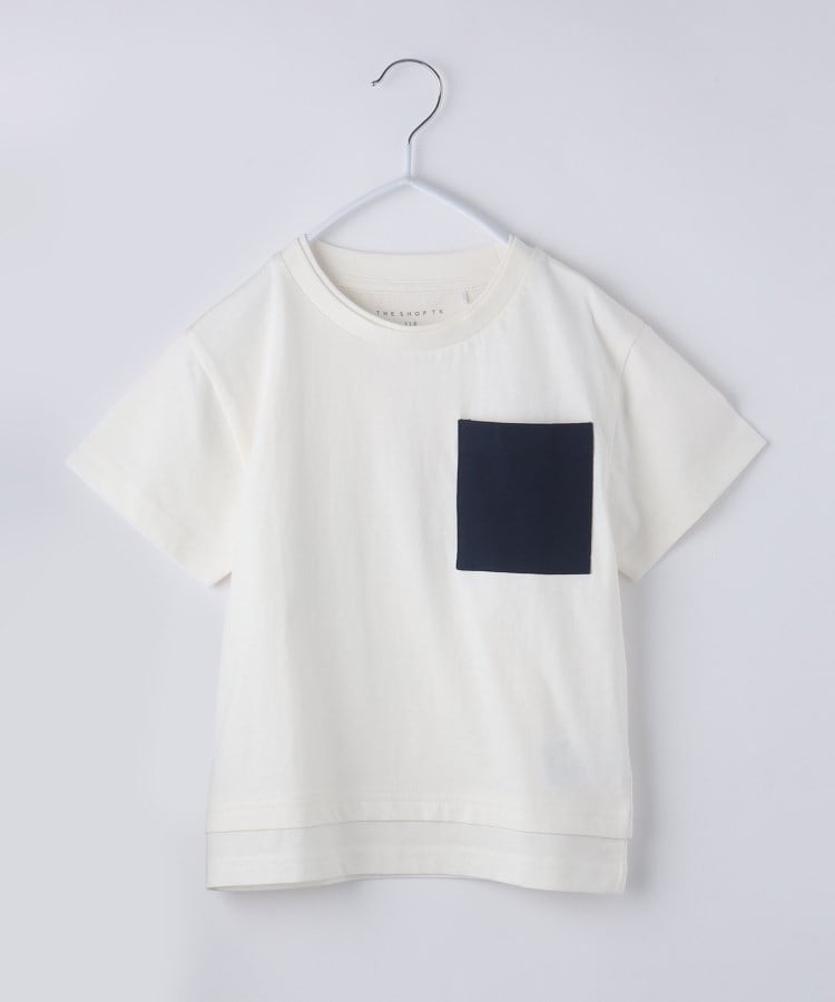 ザ ショップ ティーケー（キッズ）(THE SHOP TK(Kids))の【110－160/6色展開】配色ポケットTEE ホワイト(502)