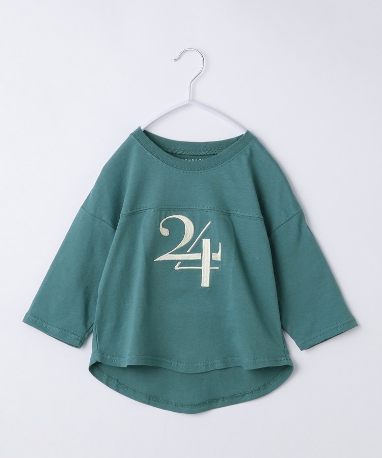 110-160】オーガビッツナンバー刺繍7分袖Tシャツ(Tシャツ 110-160】オーガビッツナンバー刺繍7分袖Tシャツ(Tシャツ