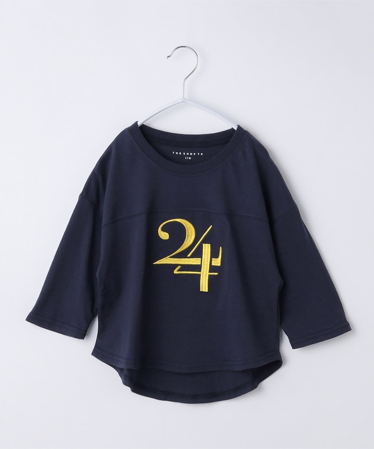 110-160】オーガビッツナンバー刺繍7分袖Tシャツ(Tシャツ 110-160】オーガビッツナンバー刺繍7分袖Tシャツ(Tシャツ