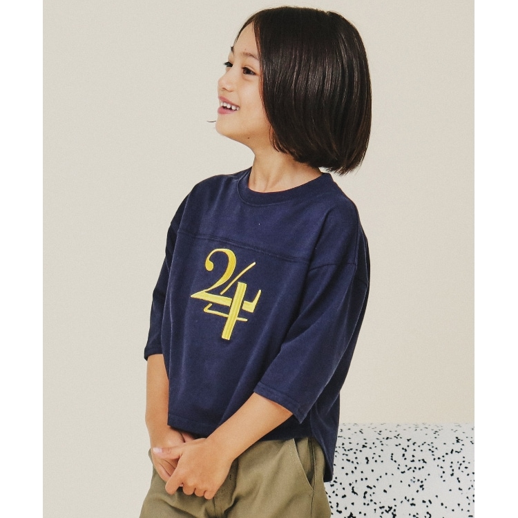 110-160】オーガビッツナンバー刺繍7分袖Tシャツ（Tシャツ