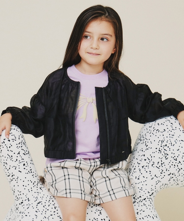 ザ ショップ ティーケー（キッズ）(THE SHOP TK(Kids))の【110-160/親子リンク風】シアーブルゾン ブラック(019)