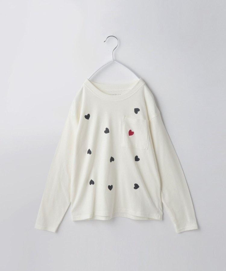 ザ ショップ ティーケー（キッズ）(THE SHOP TK(Kids))の【110-130】オーガビッツコットン長袖Tシャツ/洗濯機OK オフホワイト(103)