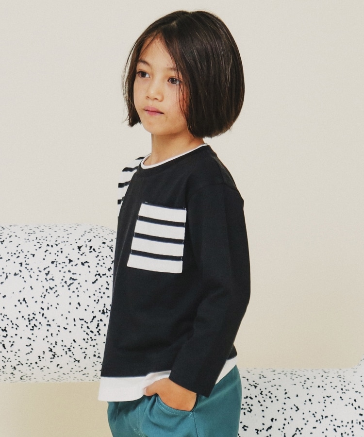 ザ ショップ ティーケー（キッズ）(THE SHOP TK(Kids))の【100－160】ブロッキング長袖Tシャツ/洗濯機OK4
