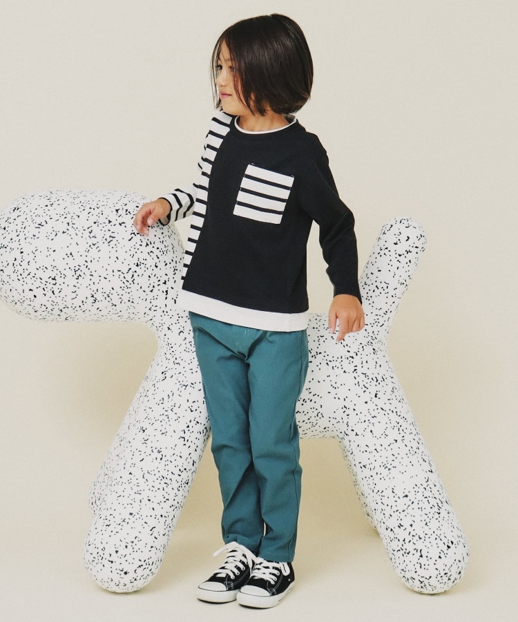 ザ ショップ ティーケー（キッズ）(THE SHOP TK(Kids))の【100－160】ブロッキング長袖Tシャツ/洗濯機OK1