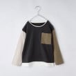 ザ ショップ ティーケー（キッズ）(THE SHOP TK(Kids))の【100－160】ブロッキング長袖Tシャツ/洗濯機OK チャコールグレー(514)