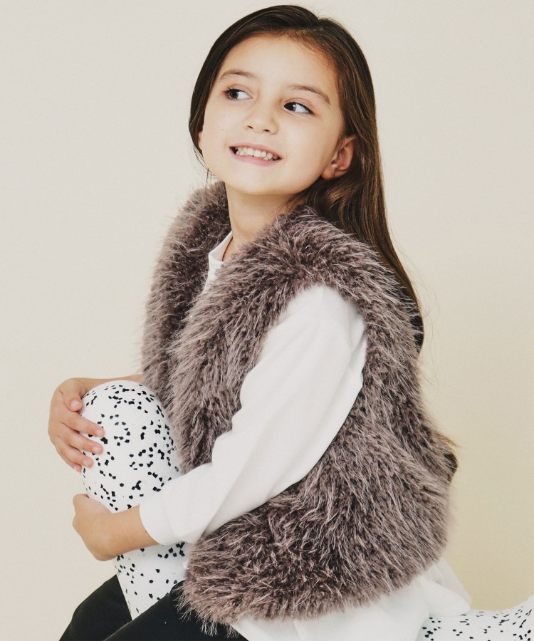 ザ ショップ ティーケー（キッズ）(THE SHOP TK(Kids))の【110・130・150/親子リンク】フェイクファーベスト1