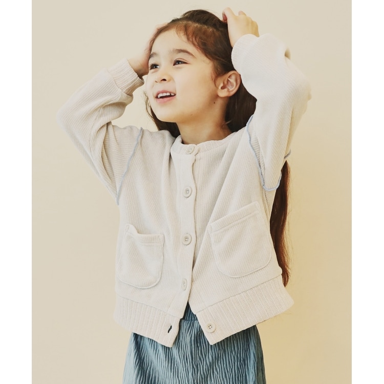 ザ ショップ ティーケー（キッズ）(THE SHOP TK(Kids))の【100－160/親子リンク】カットモールカーディガン/洗濯機OK カーディガン/ボレロ