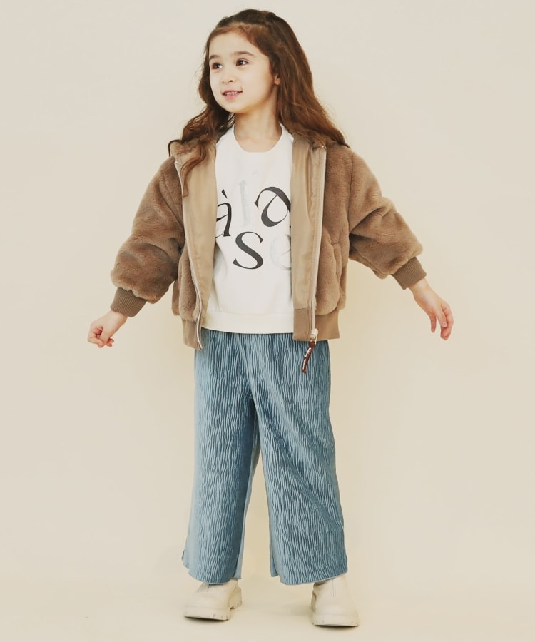 ザ ショップ ティーケー（キッズ）(THE SHOP TK(Kids))の【100－150】ファーフードジップブルゾン/洗濯機OK1