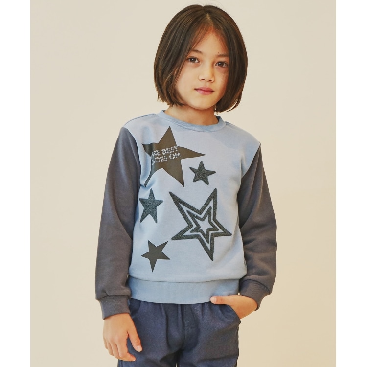 ザ ショップ ティーケー（キッズ）(THE SHOP TK(Kids))の【100-160】星さがら刺繍裏毛プルオーバー/洗濯機OK スウェット・トレーナー