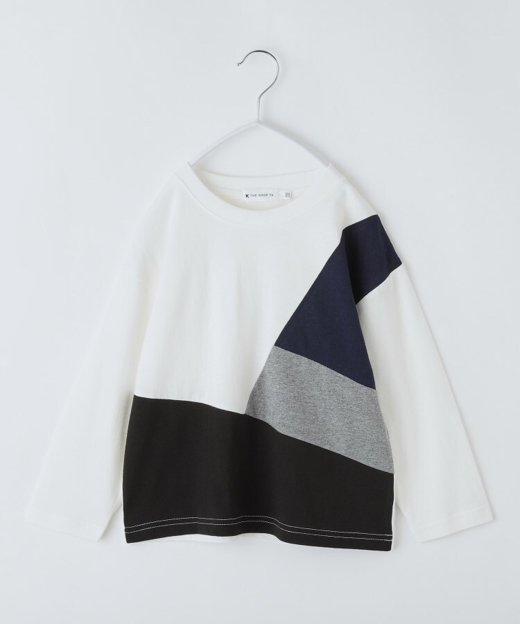 ザ ショップ ティーケー（キッズ）(THE SHOP TK(Kids))の【100－160】ブロッキング長袖カットソー/洗濯機OK8