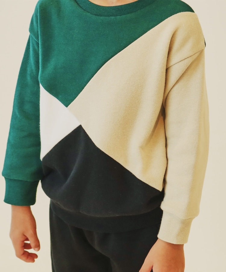 ザ ショップ ティーケー（キッズ）(THE SHOP TK(Kids))の【100-160/裏起毛】ブロッキングプルオーバー/洗濯機OK7