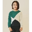 ザ ショップ ティーケー（キッズ）(THE SHOP TK(Kids))の【100-160/裏起毛】ブロッキングプルオーバー/洗濯機OK グリーン(524)