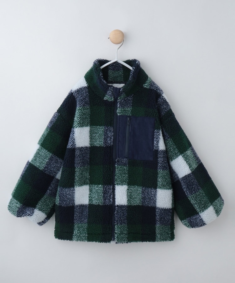 ザ ショップ ティーケー（キッズ）(THE SHOP TK(Kids))の【100-150】チェック＆ハート柄ボアブルゾン/洗濯機OK20