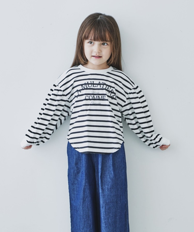 ザ ショップ ティーケー（キッズ）(THE SHOP TK(Kids))の【100-150/洗濯機で洗える】パフスリーブロゴプルオーバー13