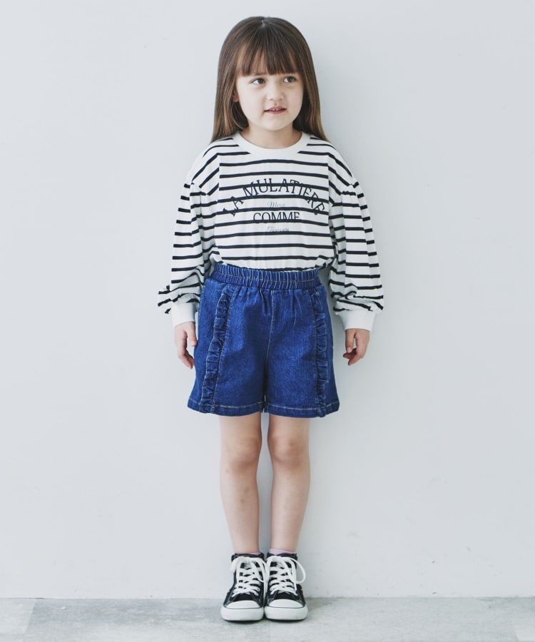 ザ ショップ ティーケー（キッズ）(THE SHOP TK(Kids))の【100-150/洗濯機で洗える】パフスリーブロゴプルオーバー15