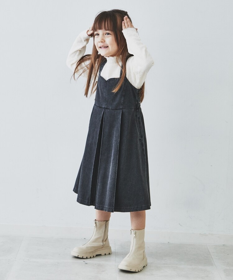 ザ ショップ ティーケー（キッズ）(THE SHOP TK(Kids))の【100-150/ママとおそろい】デニムワンピース8