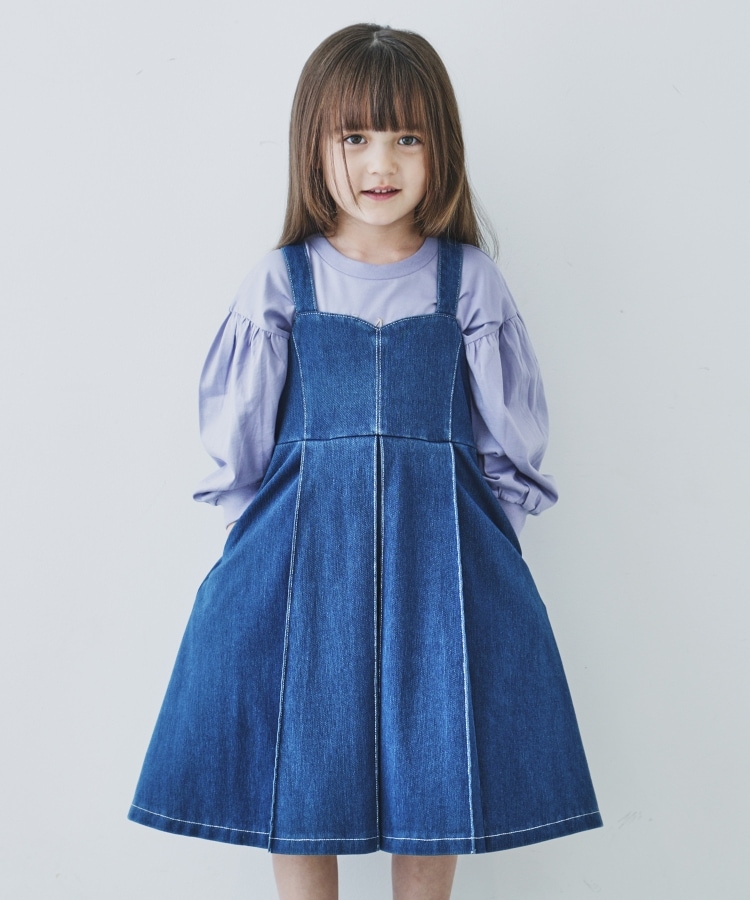 カリンカキッズ デニム ワンピース 2-4y 90 100 キッズ服女の子