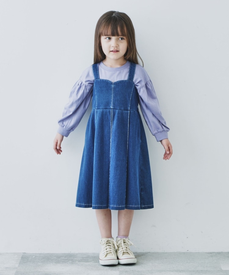 ザ ショップ ティーケー（キッズ）(THE SHOP TK(Kids))の【100-150/ママとおそろい】デニムワンピース6