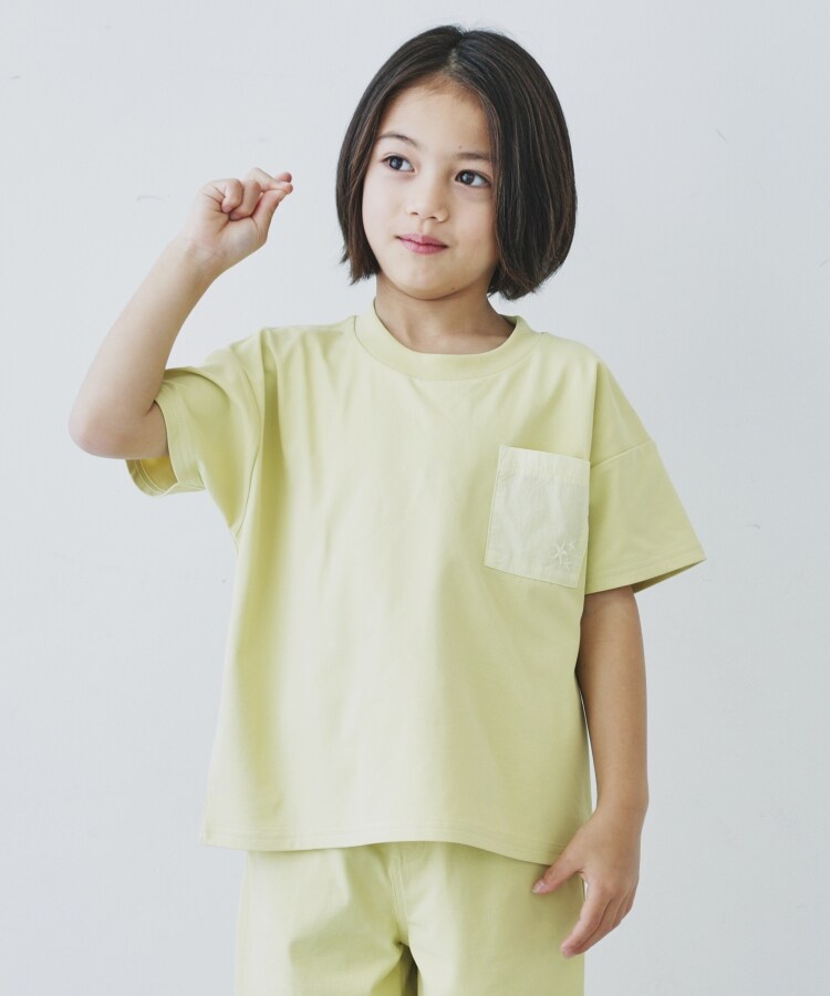 ザ ショップ ティーケー（キッズ）(THE SHOP TK(Kids))の【110-160】マルチファンクション半袖Tシャツ/吸水速乾・UV・イージーケア イエロー(031)