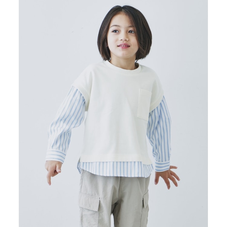 ザ ショップ ティーケー（キッズ）(THE SHOP TK(Kids))の【110-150】シャツレイヤード風プルオーバー