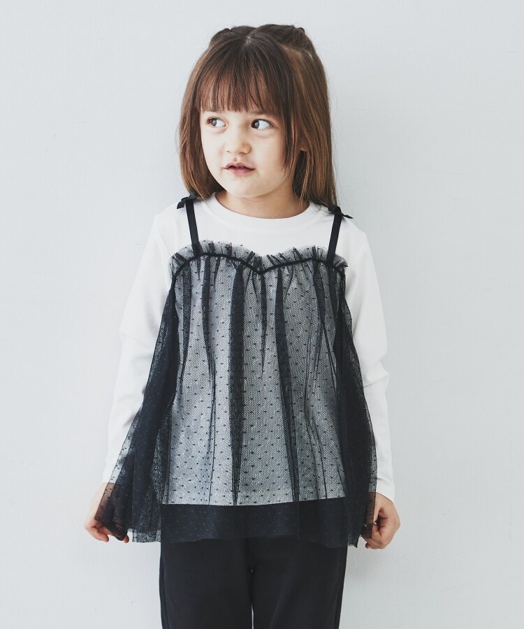 ザ ショップ ティーケー（キッズ）(THE SHOP TK(Kids))の【110-150】チュールドッキング長袖Tシャツ2