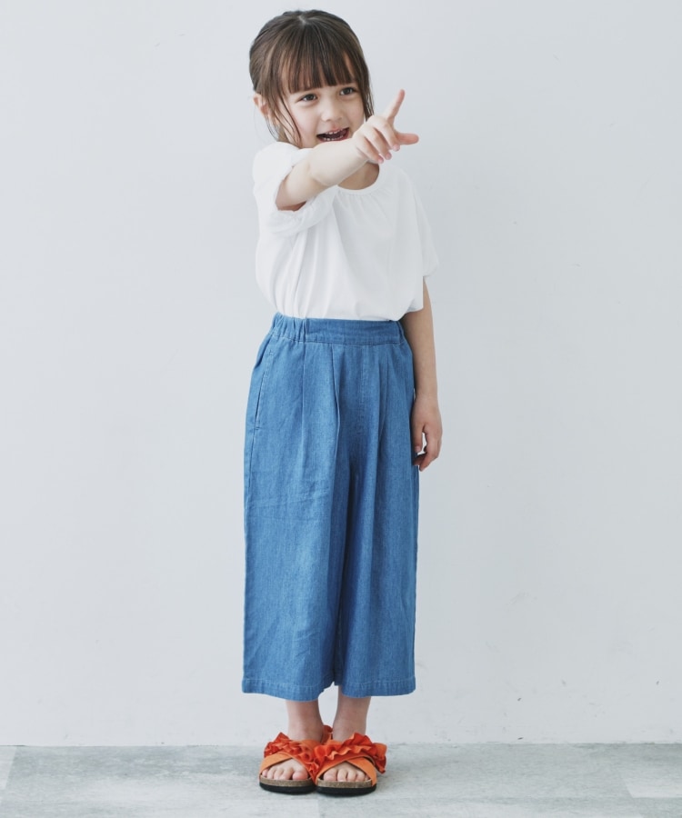 ザ ショップ ティーケー（キッズ）(THE SHOP TK(Kids))の【110-150/ママとおそろい風】花柄＆デニム スカートパンツ5