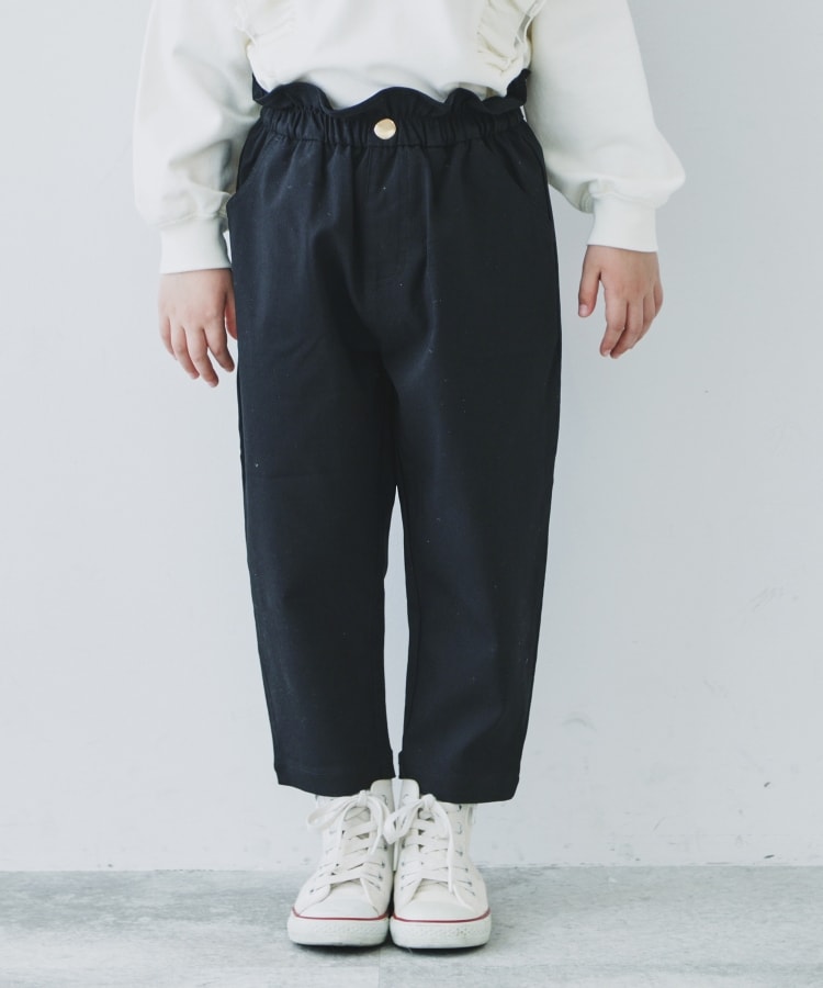 ザ ショップ ティーケー（キッズ）(THE SHOP TK(Kids))の【110-150】ウエストフリルハイパーストレッチパンツ ブラック(019)