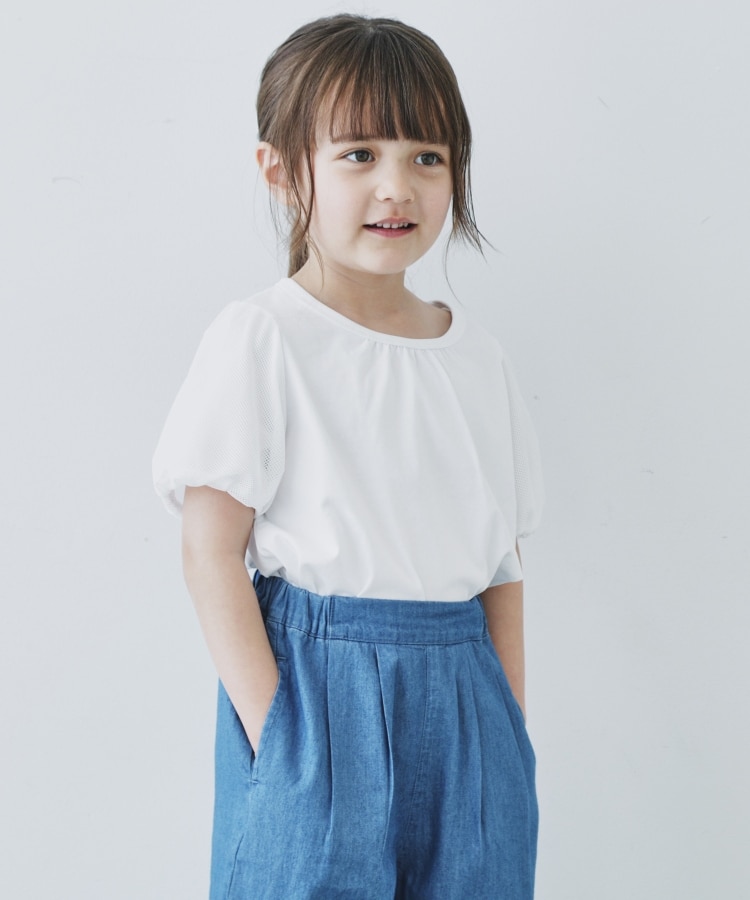 ザ ショップ ティーケー（キッズ）(THE SHOP TK(Kids))の【110-150/ママとおそろい】袖メッシュパフプルオーバー2