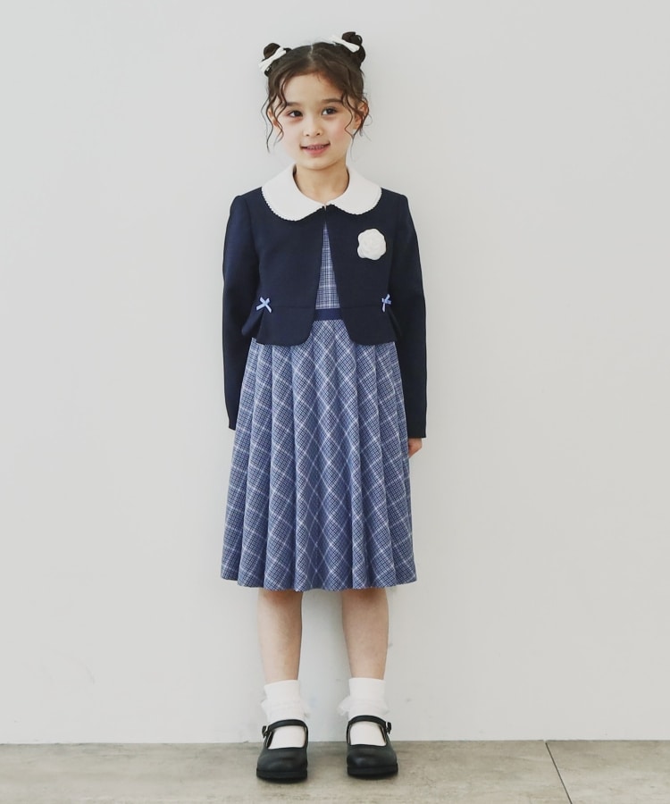 120-130】チェックワンピース&ジャケットセット(ミドル 120-130】チェックワンピース&ジャケットセット(ミドル