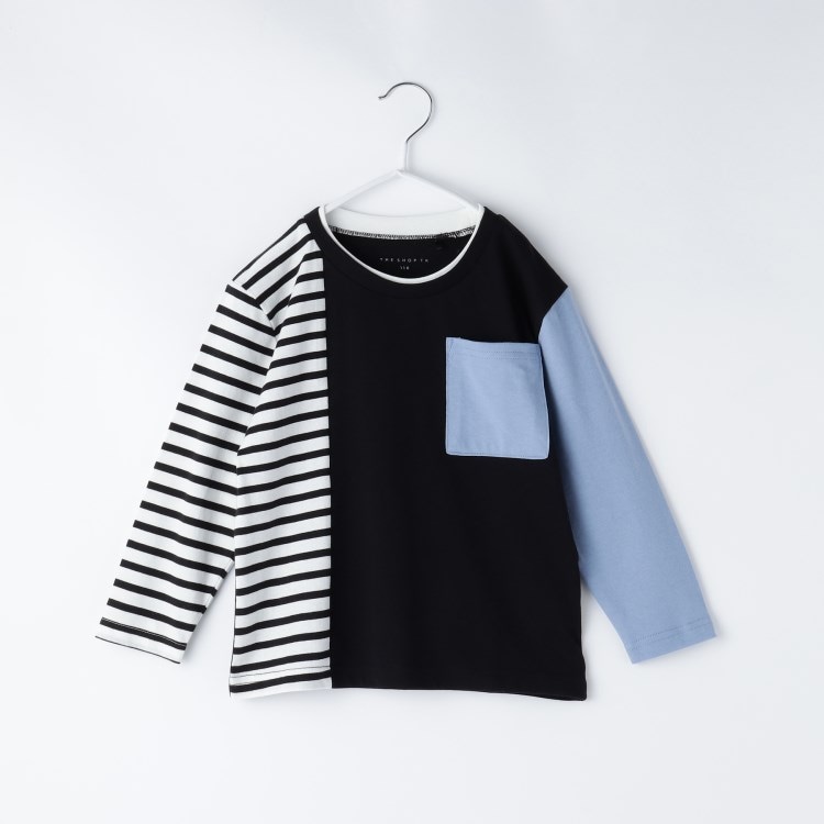 ザ ショップ ティーケー（キッズ）(THE SHOP TK(Kids))の【100-150】ブロッキング長袖Tシャツ/洗濯機OK Ｔシャツ