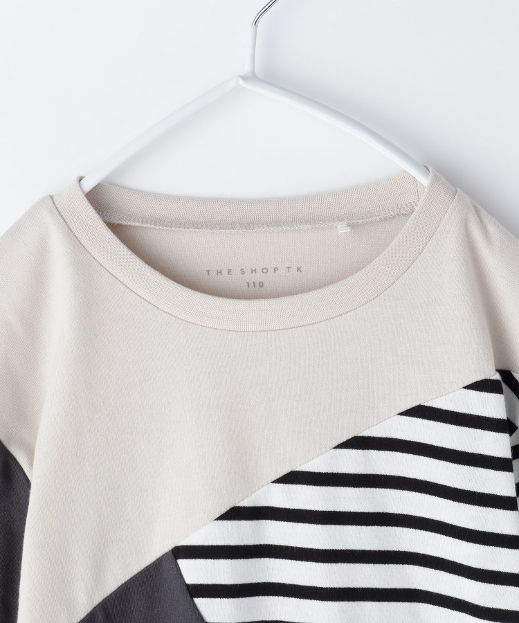 ザ ショップ ティーケー（キッズ）(THE SHOP TK(Kids))の【100-150】斜めブロッキング長袖Tシャツ/洗濯機OK9