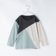 ザ ショップ ティーケー（キッズ）(THE SHOP TK(Kids))の【100-150】斜めブロッキング長袖Tシャツ/洗濯機OK チャコールグレー(514)