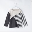 ザ ショップ ティーケー（キッズ）(THE SHOP TK(Kids))の【100-150】斜めブロッキング長袖Tシャツ/洗濯機OK グレージュ(550)
