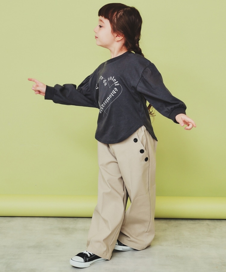 ザ ショップ ティーケー（キッズ）(THE SHOP TK(Kids))の【110-150】ハートロゴパフ袖プルオーバー/洗濯機OK8