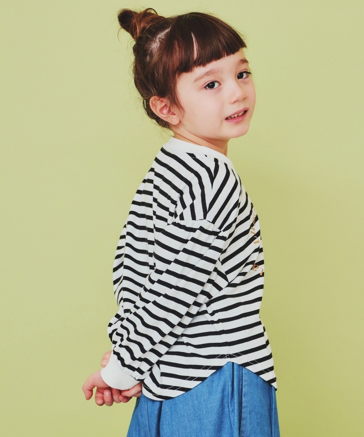 ザ ショップ ティーケー（キッズ）(THE SHOP TK(Kids))の【110-150】ハートロゴパフ袖プルオーバー/洗濯機OK17